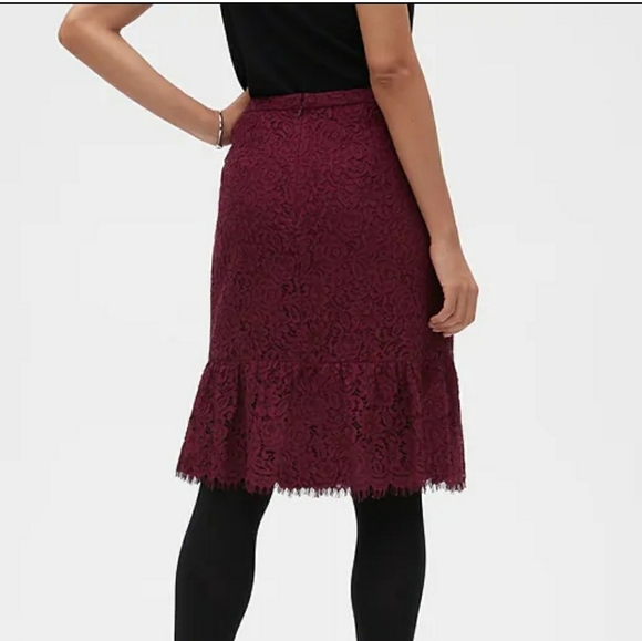 Banana Republic Lace Flounce Pencil Skirt - Picture 2 of 7